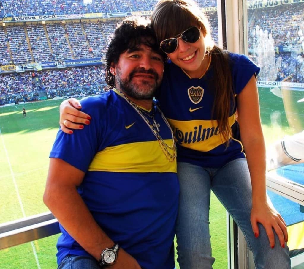 Dalma Maradona con su padre Maradona